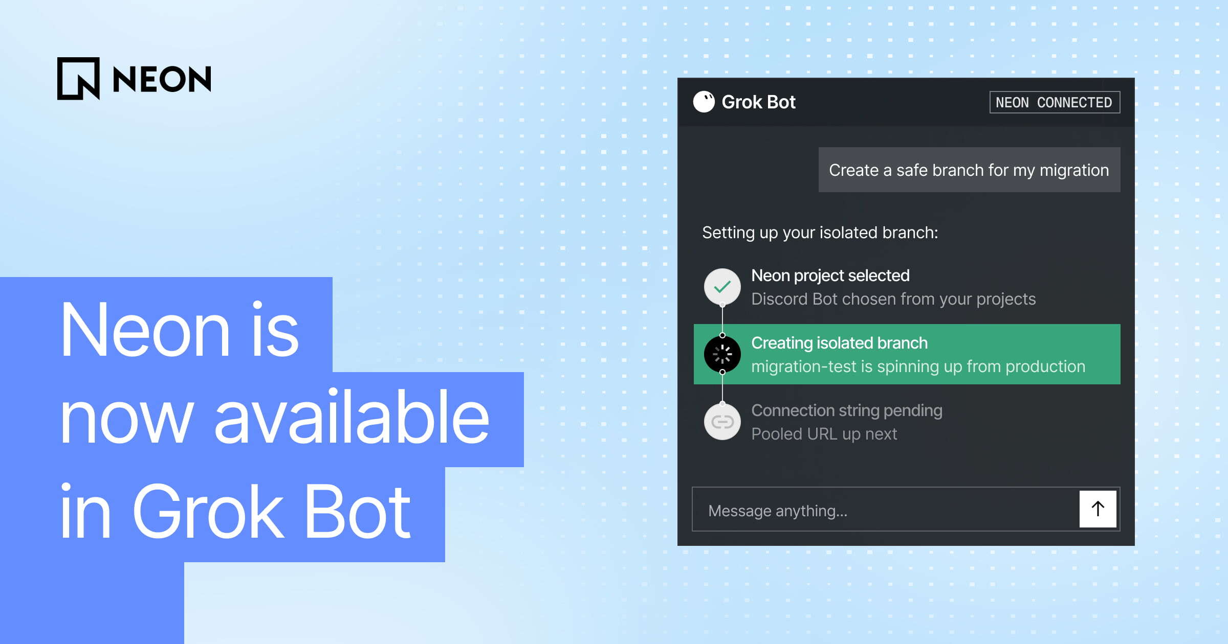 Neon is now available in Grok Bot